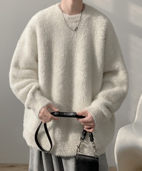 NEW GENTLEMAN(ニュージェントルマン)の「スティンキー シャギー クルーネック オーバーサイズニット(ニット/セーター・メンズ・ブラック/ホワイト/ブラウン・M/L)」の10枚目の写真