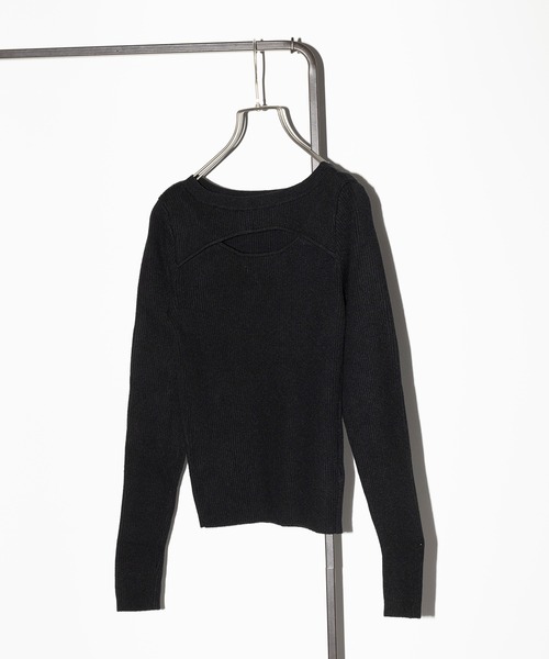 SETUP7(セットアップセブン)の「【SETUP7】crew neck front Slit Knit(ニット/セーター・レディース・グレイッシュブルー/ブラック/モカ・FREE)」の12枚目の写真