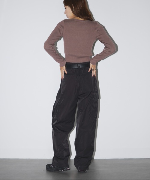 SETUP7(セットアップセブン)の「【SETUP7】crew neck front Slit Knit(ニット/セーター・レディース・グレイッシュブルー/ブラック/モカ・FREE)」の20枚目の写真