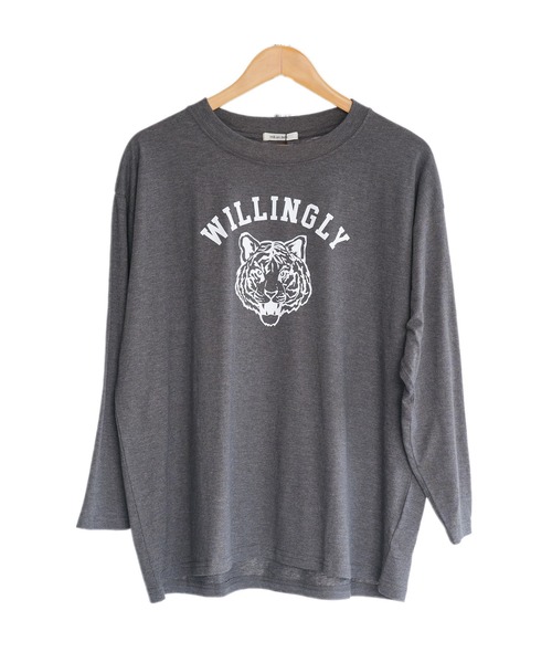 mili an deni(ミリアンデニ)の「カレッジプリントロンT(Tシャツ/カットソー・レディース・ネイビー/ブラック/チャコールグレー/オフホワイト・L/M)」の21枚目の写真