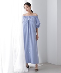 【ZOZO限定】オフショルミリタリーワンピース