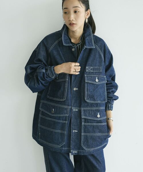 CRAFT STANDARD BOUTIQUE（クラフトスタンダードブティック）の「デニムワークジャケット（デニムジャケット・レディース・ブラック/ダークインディゴブルー・L/XL/M）」の4枚目の写真