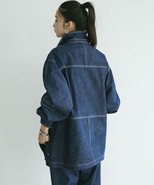 CRAFT STANDARD BOUTIQUE（クラフトスタンダードブティック）の「デニムワークジャケット（デニムジャケット・レディース・ブラック/ダークインディゴブルー・L/XL/M）」の7枚目の写真