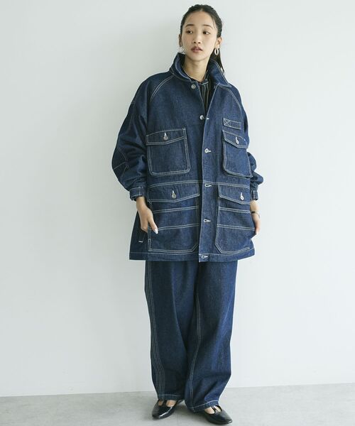 CRAFT STANDARD BOUTIQUE（クラフトスタンダードブティック）の「デニムワークジャケット（デニムジャケット・レディース・ブラック/ダークインディゴブルー・L/XL/M）」の8枚目の写真