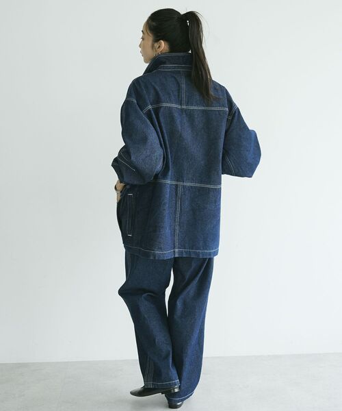 CRAFT STANDARD BOUTIQUE（クラフトスタンダードブティック）の「デニムワークジャケット（デニムジャケット・レディース・ブラック/ダークインディゴブルー・L/XL/M）」の10枚目の写真