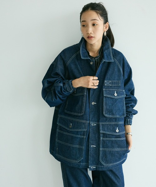 CRAFT STANDARD BOUTIQUE（クラフトスタンダードブティック）の「デニムワークジャケット（デニムジャケット・レディース・ブラック/ダークインディゴブルー・L/XL/M）」の2枚目の写真