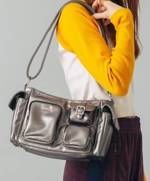 X-girl | MULTI POCKET FAUX LEATHER HAND BAG(ハンドバッグ)