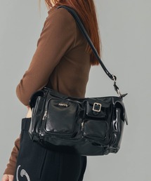 X-girl | MULTI POCKET FAUX LEATHER HAND BAG(ハンドバッグ)