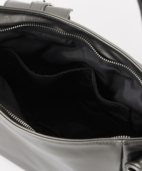 X-girl（エックスガール）の「MULTI POCKET FAUX LEATHER HAND BAG