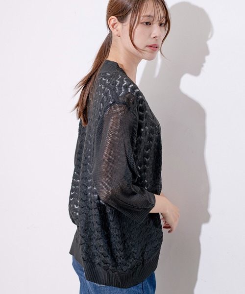 Jayro(ジャイロ)の「デザインメッシュニットカーディガン(カーディガン/ボレロ・レディース・ブラック/ワイン/ホワイト/グリーン・FREE)」の22枚目の写真