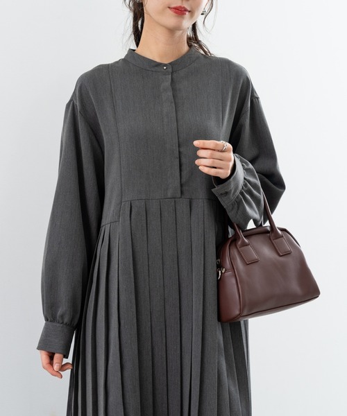 refinedworks(リファインドワークス)の「※新色追加※【refinedworks】人気の セミ オケージョン プリーツ ワンピース(ワンピース・レディース・ブラック/チャコールグレー/ネイビー・FREE)」の10枚目の写真