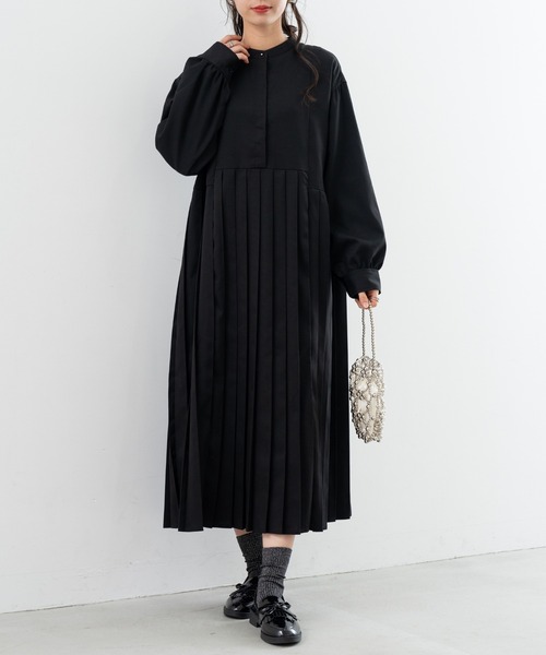 refinedworks(リファインドワークス)の「※新色追加※【refinedworks】人気の セミ オケージョン プリーツ ワンピース(ワンピース・レディース・ブラック/チャコールグレー/ネイビー・FREE)」の12枚目の写真