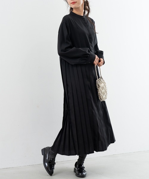 refinedworks(リファインドワークス)の「※新色追加※【refinedworks】人気の セミ オケージョン プリーツ ワンピース(ワンピース・レディース・ブラック/チャコールグレー/ネイビー・FREE)」の14枚目の写真