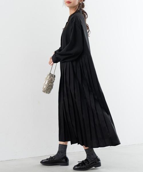 refinedworks(リファインドワークス)の「※新色追加※【refinedworks】人気の セミ オケージョン プリーツ ワンピース(ワンピース・レディース・ブラック/チャコールグレー/ネイビー・FREE)」の18枚目の写真