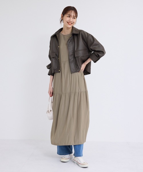 ROPE' PICNIC（ロペピクニック）の「ティアードロングワンピース（ワンピース・レディース・ベージュ/ブラウン・38/36）」の17枚目の写真