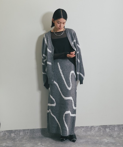 Deuxieme Classe ジャガードカーディガン 美品 Deuxieme classe 21AW