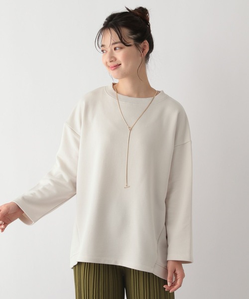 GLOBAL WORK Smile Seed Store（グローバルワーク スマイルシードストア）の「ボックスシルエットスウェット/116033（Tシャツ/カットソー・レディース・アイボリー/サックスブルー/チャコール/ブラック・SMALL/MEDIUM/LARGE/X-LARGE）」の2枚目の写真