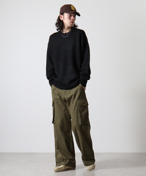 many men many mind(メニーメンメニーマインド)の「MANYMENMANYMINDS 起毛ニットプルオーバー(ニット/セーター・メンズ・ホワイト/キャメル/ブラック/グリーン・XL/L/M)」の16枚目の写真