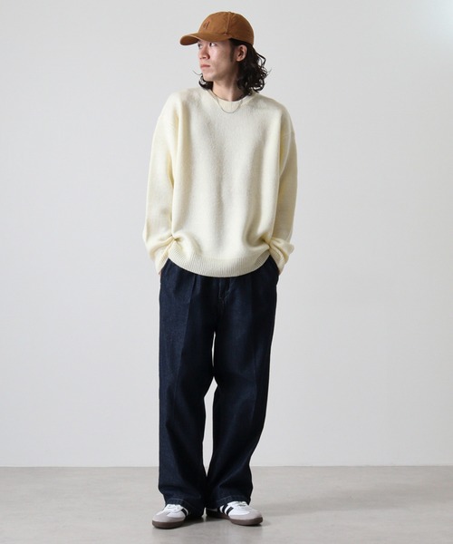 many men many mind(メニーメンメニーマインド)の「MANYMENMANYMINDS 起毛ニットプルオーバー(ニット/セーター・メンズ・ホワイト/キャメル/ブラック/グリーン・XL/L/M)」の12枚目の写真