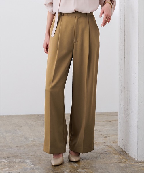 UR'S（ユアーズ）の「美シルエットワンタックワイドパンツ（その他パンツ・レディース・ホワイト/ブラック/アイボリー/キャメル/ピンク/チャコール/ネイビー・L/M/XL/S/SP）」の6枚目の写真