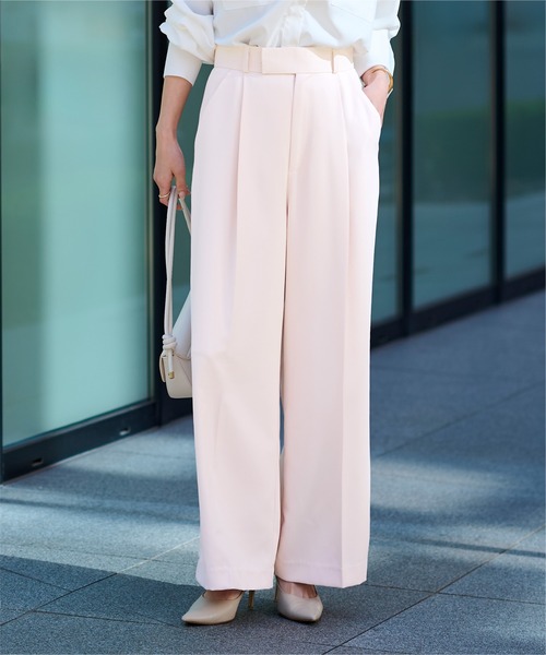 UR'S（ユアーズ）の「美シルエットワンタックワイドパンツ（その他パンツ・レディース・ホワイト/ブラック/アイボリー/キャメル/ピンク/チャコール/ネイビー・L/M/XL/S/SP）」の7枚目の写真