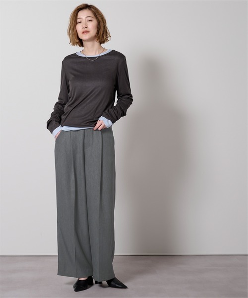 UR'S（ユアーズ）の「美シルエットワンタックワイドパンツ（その他パンツ・レディース・ホワイト/ブラック/アイボリー/キャメル/ピンク/チャコール/ネイビー・L/M/XL/S/SP）」の13枚目の写真