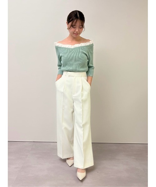 UR'S（ユアーズ）の「美シルエットワンタックワイドパンツ（その他パンツ・レディース・ホワイト/ブラック/アイボリー/キャメル/ピンク/チャコール/ネイビー・L/M/XL/S/SP）」の19枚目の写真