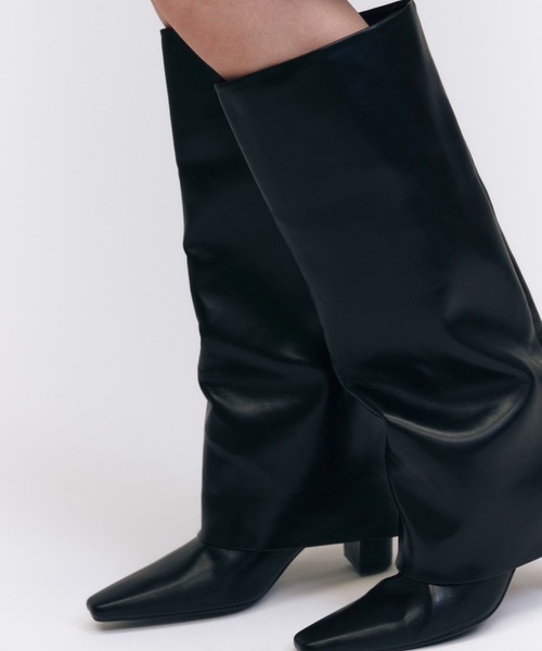 JOSE MOON（ジョゼムーン）の「FOLD OVER  LONG BOOTS/ホールドオーバーロングブーツ（ブーツ・レディース・ブラック・35/37/39）」の5枚目の写真