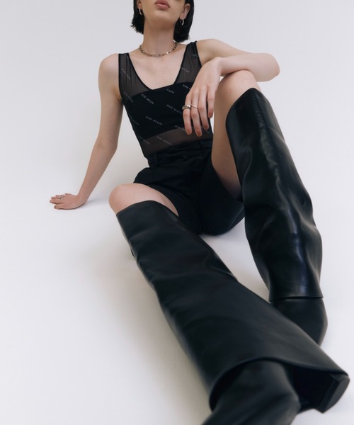 JOSE MOON（ジョゼムーン）の「FOLD OVER  LONG BOOTS/ホールドオーバーロングブーツ（ブーツ・レディース・ブラック・35/37/39）」の4枚目の写真