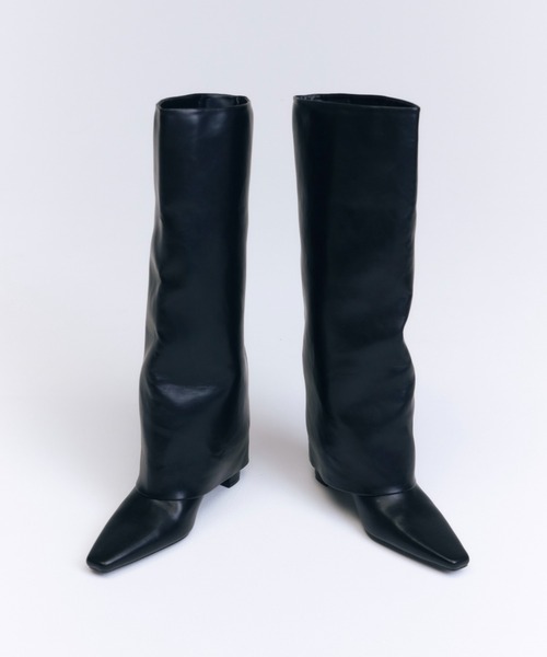 JOSE MOON（ジョゼムーン）の「FOLD OVER  LONG BOOTS/ホールドオーバーロングブーツ（ブーツ・レディース・ブラック・35/37/39）」の9枚目の写真