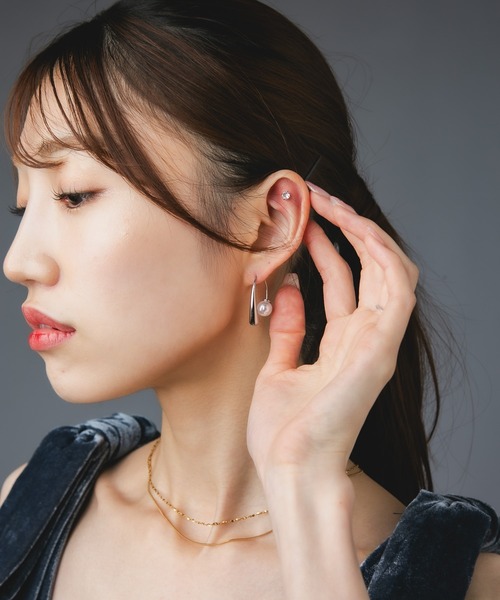 セール】Os -オズ- 【金属アレルギー対応】パールキャッチピアス