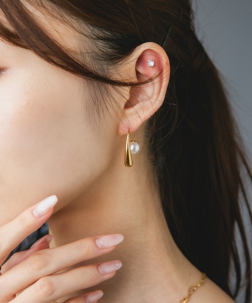 Os accessory(オズアクセサリー)の「Os -オズ- 【金属アレルギー対応】パールキャッチピアス(ピアス(両耳用)・レディース・ゴールド/シルバー・ONE SIZE)」の15枚目の写真