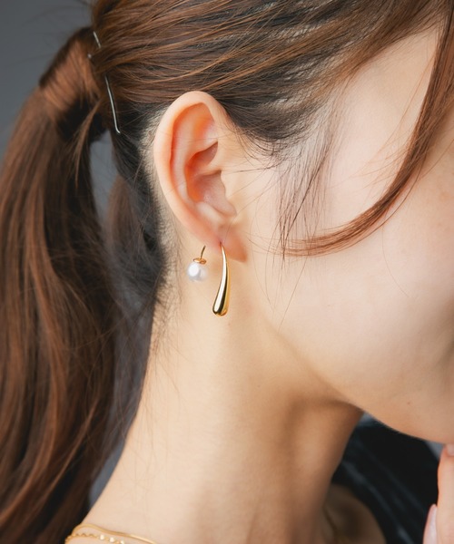 Os accessory(オズアクセサリー)の「Os -オズ- 【金属アレルギー対応】パールキャッチピアス(ピアス(両耳用)・レディース・ゴールド/シルバー・ONE SIZE)」の17枚目の写真