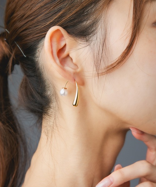 Os accessory(オズアクセサリー)の「Os -オズ- 【金属アレルギー対応】パールキャッチピアス(ピアス(両耳用)・レディース・ゴールド/シルバー・ONE SIZE)」の18枚目の写真