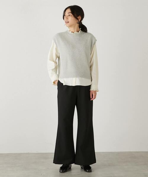 MELROSE claire(メルローズ クレール)の「【落ち着いた煌きラメフェザー大人クルーネックベスト】(ニット/セーター・レディース・キャメル/グレー/チャコールグレー・FREE)」の8枚目の写真