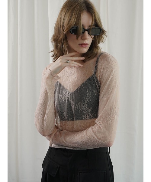 :ETHROF(イーサオブ)の「LACE TOPS(その他トップス・レディース・ライトピンク/ブラック・FREE)」の2枚目の写真