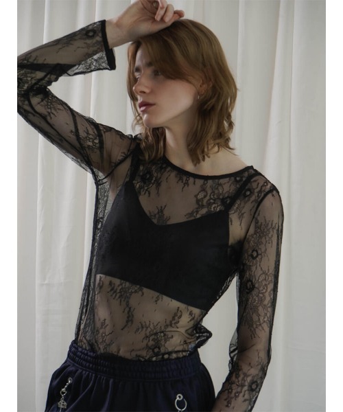 :ETHROF(イーサオブ)の「LACE TOPS(その他トップス・レディース・ライトピンク/ブラック・FREE)」の1枚目の写真
