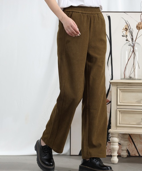 aimoha(アイモハ)の「【Aimoha】ウエストゴムストレートパンツ(その他パンツ・レディース・ベージュ/ブラック/チョコ/アーミー・MEDIUM/X-LARGE/LARGE)」の4枚目の写真