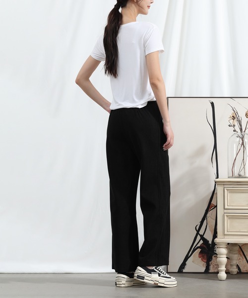 aimoha(アイモハ)の「【Aimoha】ウエストゴムストレートパンツ(その他パンツ・レディース・ベージュ/ブラック/チョコ/アーミー・MEDIUM/X-LARGE/LARGE)」の7枚目の写真