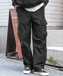 レーヨン×ナイロンワイドカーゴパンツ