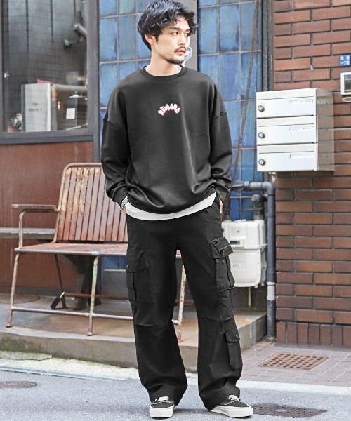 レーヨン×ナイロンワイドカーゴパンツ（カーゴパンツ）｜LUXSTYLE（ラグスタイル）