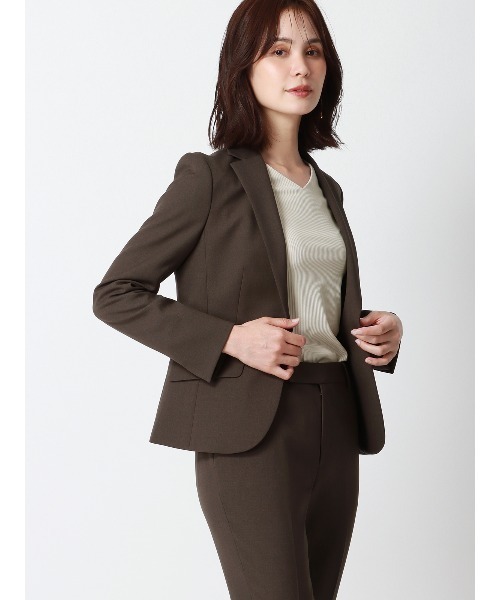 SUIT SQUARE(スーツスクエア)の「Vネックリブプルオーバー 長袖 ウォッシャブル(Tシャツ/カットソー・レディース・ベージュ/グリーン系/ネイビー系・38(9号))」の15枚目の写真