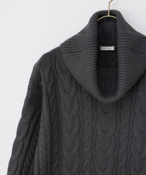 Honeys（ハニーズ）の「ケーブル編ニットワンピース（ワンピース・レディース・スミクロ/ラベンダー/モカ/グレイッシュベージュ・M/L/LL）」の17枚目の写真