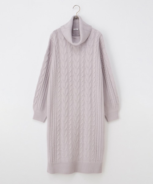 Honeys（ハニーズ）の「ケーブル編ニットワンピース（ワンピース・レディース・スミクロ/ラベンダー/モカ/グレイッシュベージュ・M/L/LL）」の18枚目の写真