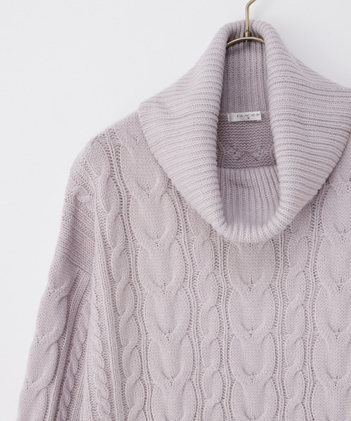 Honeys（ハニーズ）の「ケーブル編ニットワンピース（ワンピース・レディース・スミクロ/ラベンダー/モカ/グレイッシュベージュ・M/L/LL）」の19枚目の写真