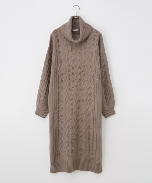 Honeys（ハニーズ）の「ケーブル編ニットワンピース（ワンピース・レディース・スミクロ/ラベンダー/モカ/グレイッシュベージュ・M/L/LL）」の22枚目の写真