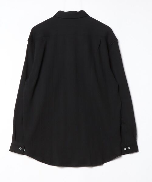 TOKYO SHIRTS（トウキョウシャツ）の「ニットジャカード レギュラー　長袖カジュアルシャツ（ポロシャツ・メンズ・ブラック・M/L/LL）」の2枚目の写真