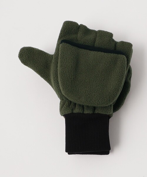 DENTS（デンツ）の「＜DENTS＞フリースハンティンググローブ ミトン フィンガーレスグローブ（手袋・メンズ・ブラック/オリーブ・FREE）」の3枚目の写真
