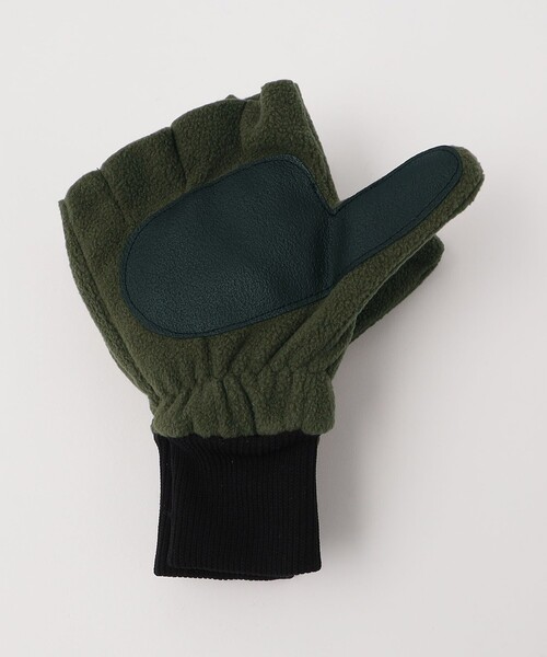 DENTS（デンツ）の「＜DENTS＞フリースハンティンググローブ ミトン フィンガーレスグローブ（手袋・メンズ・ブラック/オリーブ・FREE）」の4枚目の写真