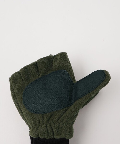 DENTS（デンツ）の「＜DENTS＞フリースハンティンググローブ ミトン フィンガーレスグローブ（手袋・メンズ・ブラック/オリーブ・FREE）」の5枚目の写真